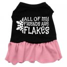 All my friends are Flakes Screen Print Dress Black with Pink XS (8)