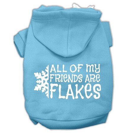 All my friends are Flakes Screen Print Pet Hoodies Baby Blue Size L (14)