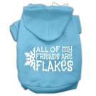 All my friends are Flakes Screen Print Pet Hoodies Baby Blue Size XL (16)