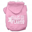 All my friends are Flakes Screen Print Pet Hoodies Light Pink Size XXL (18)