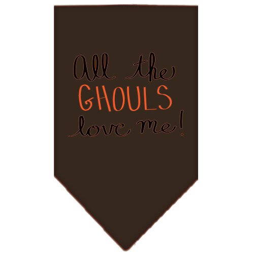All the Ghouls Screen Print Bandana Brown Small