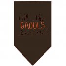 All the Ghouls Screen Print Bandana Brown Small