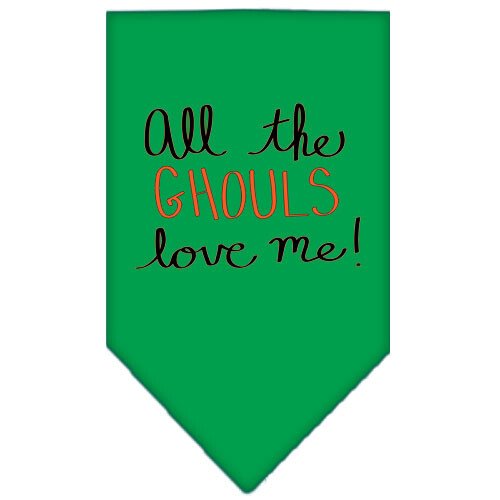 All the Ghouls Screen Print Bandana Emerald Green Small