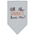 All the Ghouls Screen Print Bandana Grey Small