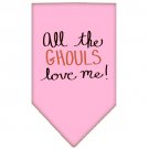 All the Ghouls Screen Print Bandana Light Pink Small