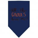 All the Ghouls Screen Print Bandana Navy Blue Small