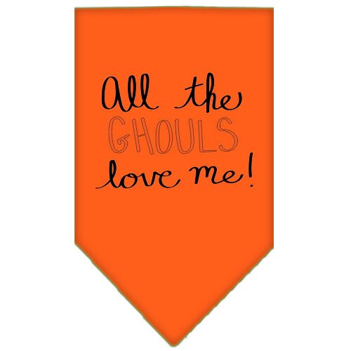 All the Ghouls Screen Print Bandana Orange Small