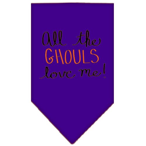 All the Ghouls Screen Print Bandana Purple Small