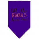 All the Ghouls Screen Print Bandana Purple Small