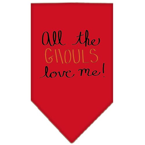 All the Ghouls Screen Print Bandana Red Small