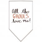 All the Ghouls Screen Print Bandana White Large