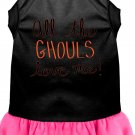 All the Ghouls Screen Print Dog Dress Black with Bright Pink Sm (10)