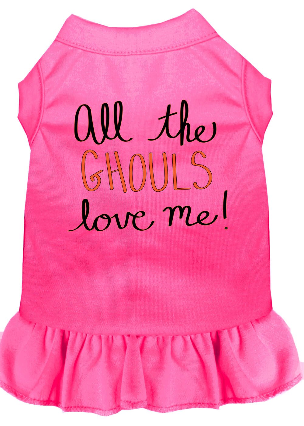 All the Ghouls Screen Print Dog Dress Light Pink 4X (22)