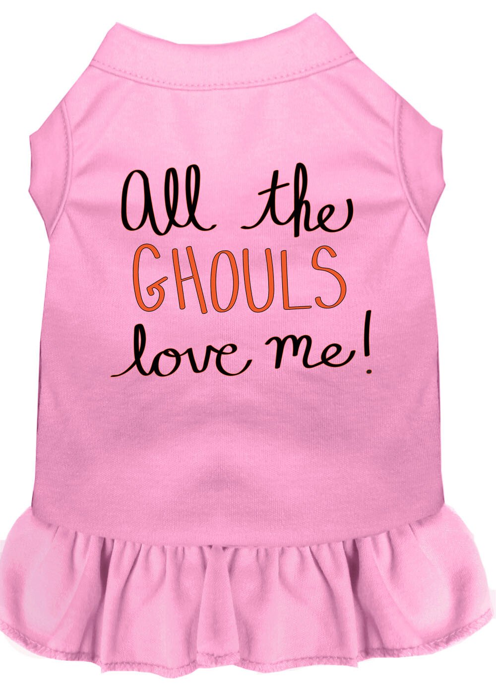 All the Ghouls Screen Print Dog Dress Light Pink Med (12)