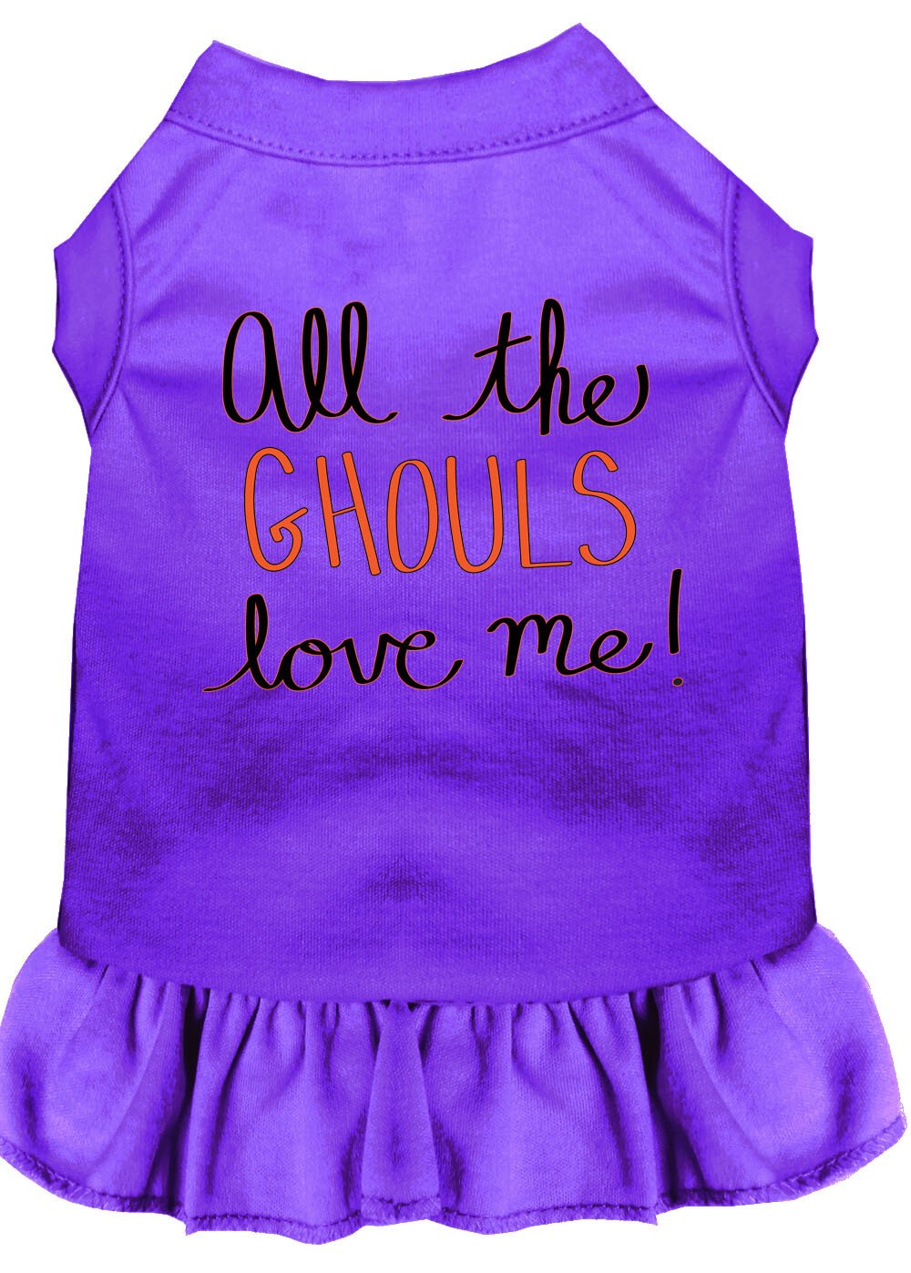 All the Ghouls Screen Print Dog Dress Purple Lg (14)