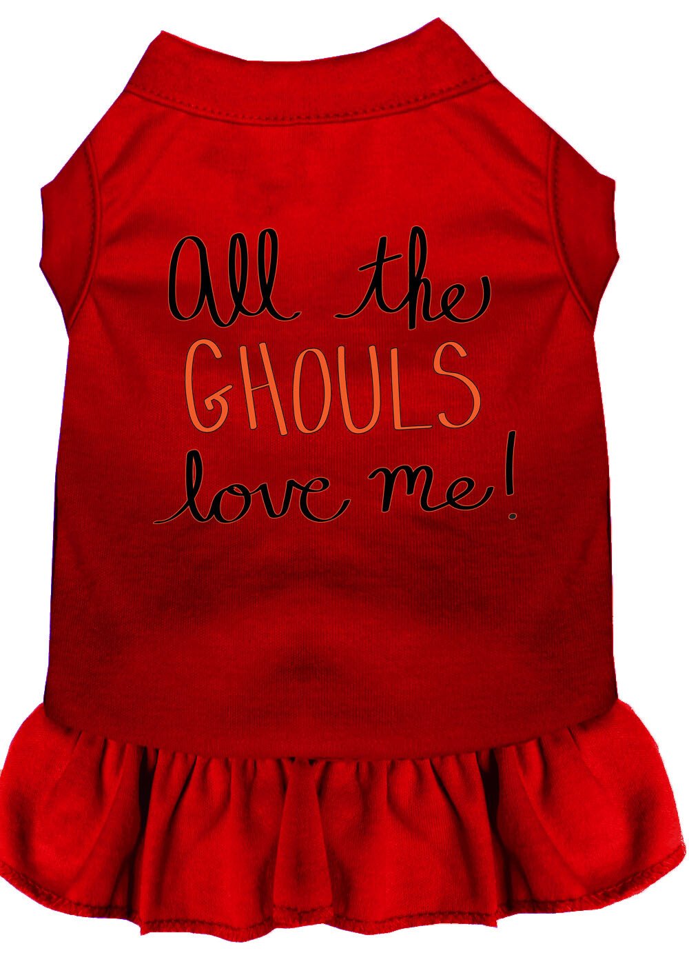 All the Ghouls Screen Print Dog Dress Red Lg (14)