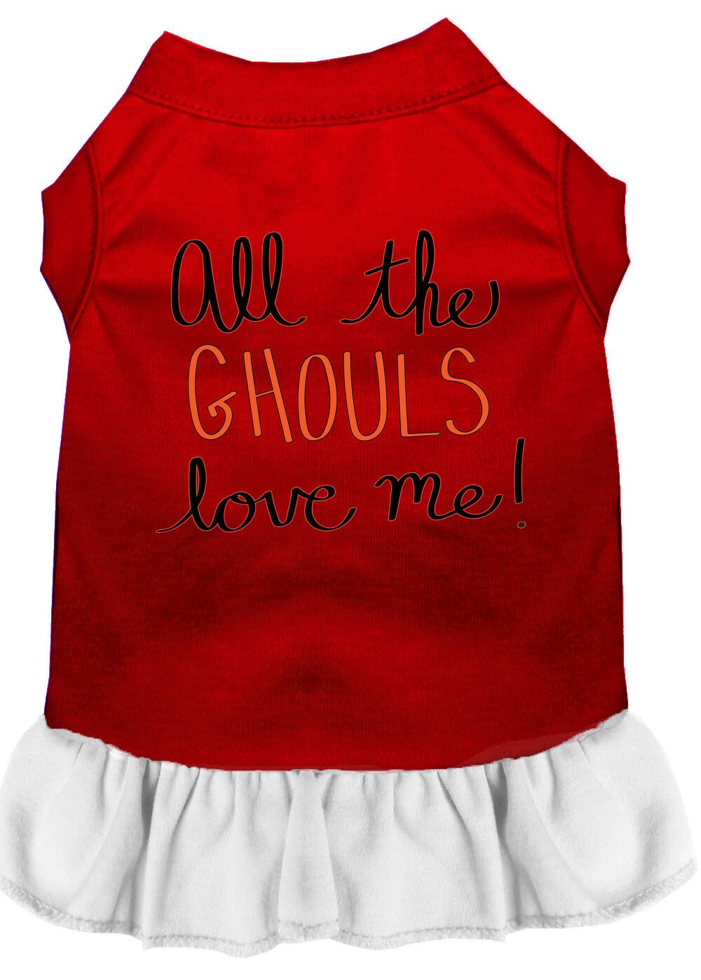 All the Ghouls Screen Print Dog Dress Red XXXL (20)