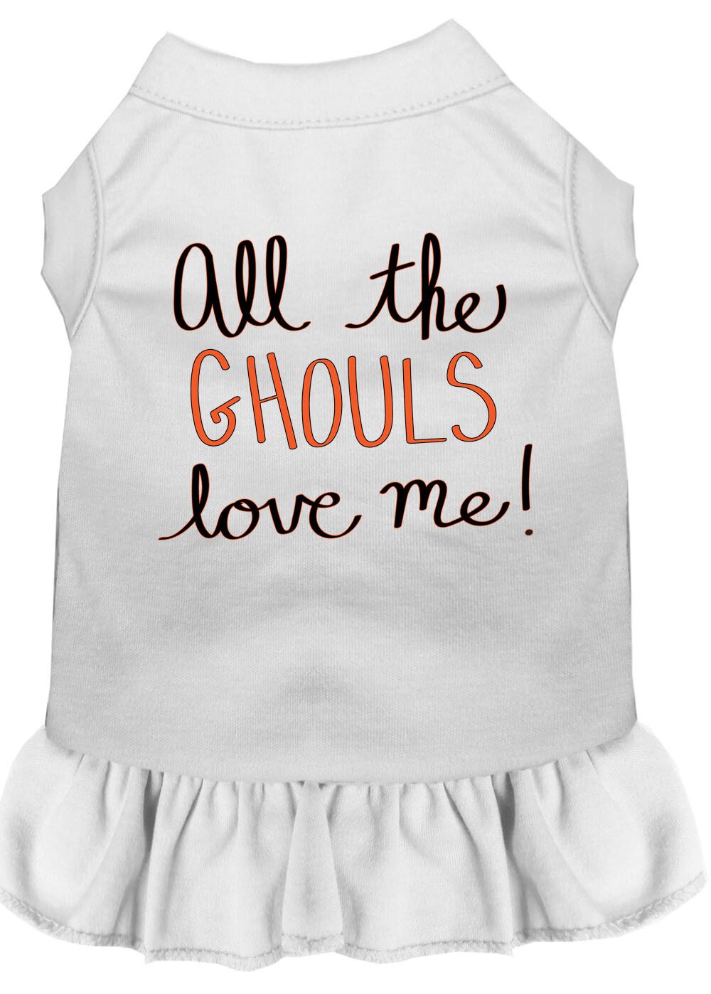 All the Ghouls Screen Print Dog Dress White XXXL (20)