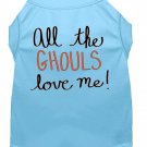 All the Ghouls Screen Print Dog Shirt Baby Blue XXXL (20)