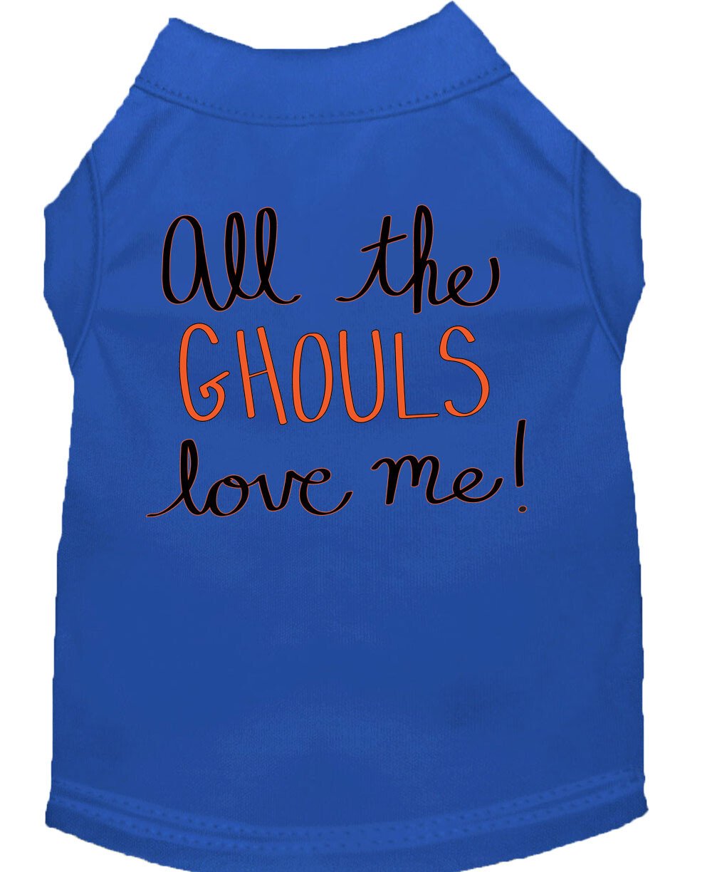 All the Ghouls Screen Print Dog Shirt Blue XL (16)