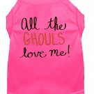 All the Ghouls Screen Print Dog Shirt Bright Pink Sm (10)