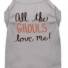 All the Ghouls Screen Print Dog Shirt Grey Lg (14)