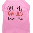 All the Ghouls Screen Print Dog Shirt Light Pink XL (16)
