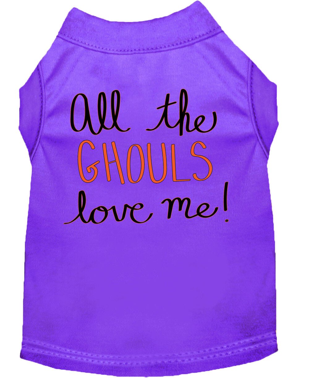 All the Ghouls Screen Print Dog Shirt Purple XXXL (20)