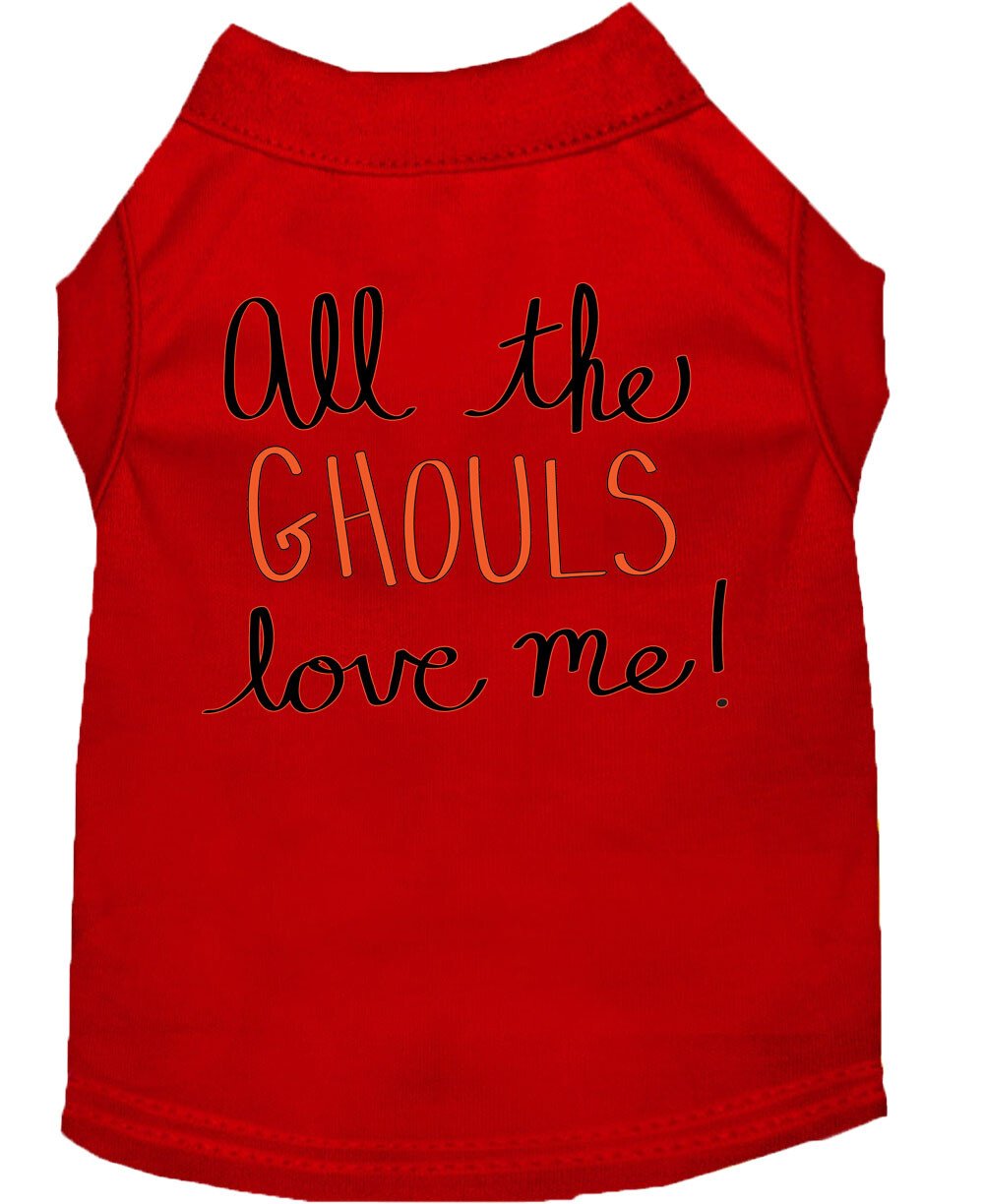All the Ghouls Screen Print Dog Shirt Red XL (16)
