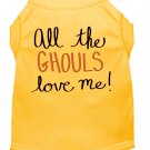 All the Ghouls Screen Print Dog Shirt Yellow Sm (10)