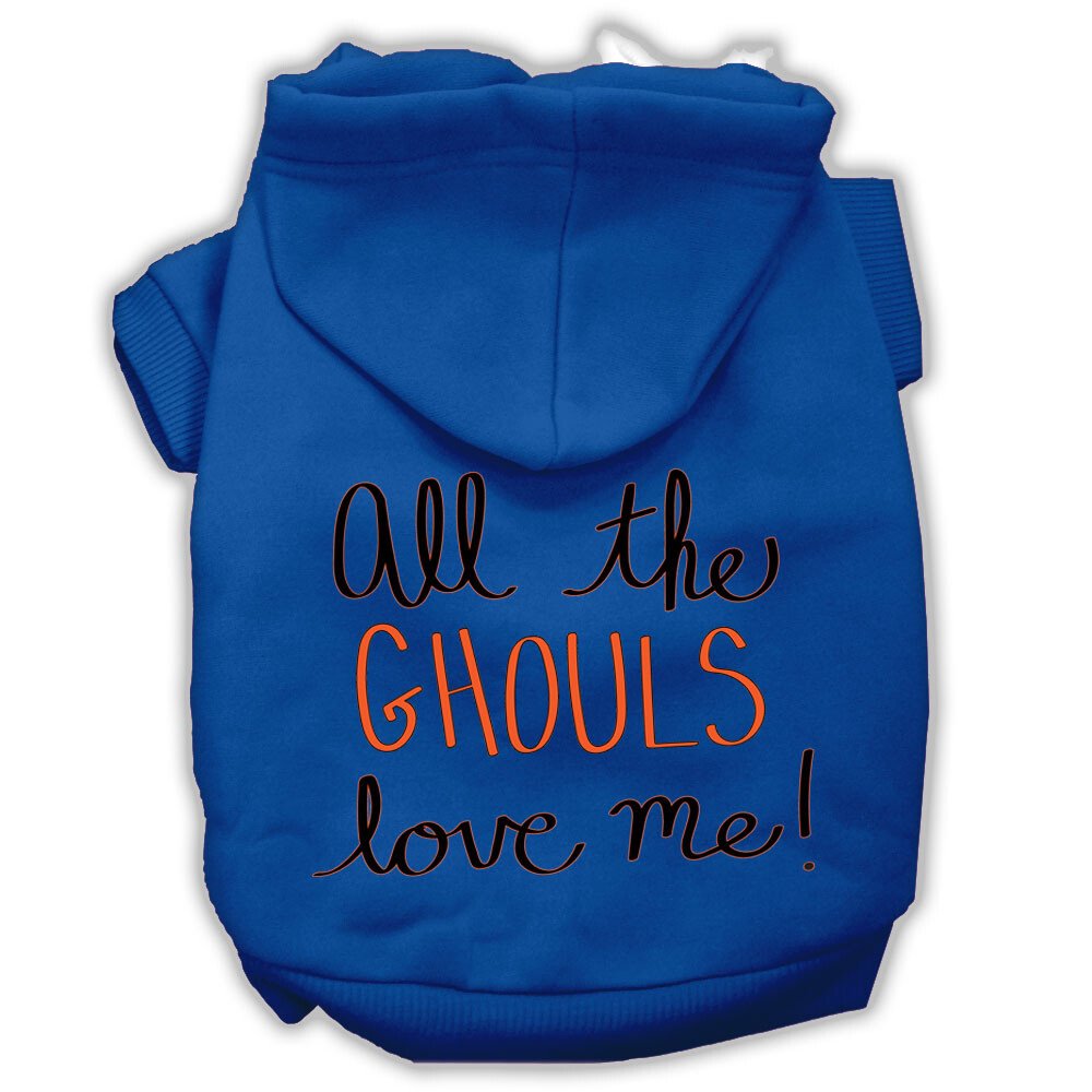 All the Ghouls Screenprint Dog Hoodie Blue XXL (18)