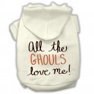 All the Ghouls Screenprint Dog Hoodie Cream M (12)