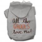 All the Ghouls Screenprint Dog Hoodie Grey XL (16)