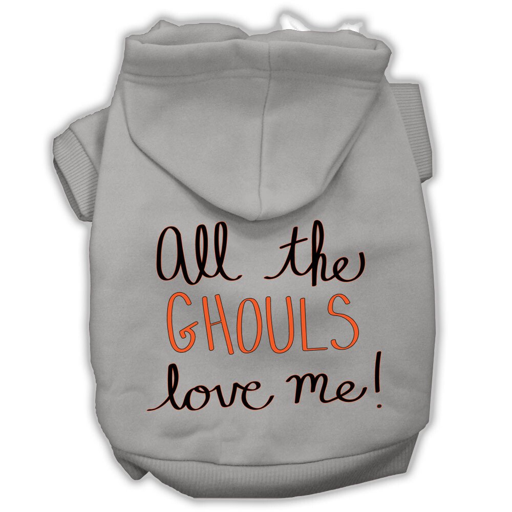 All the Ghouls Screenprint Dog Hoodie Grey XXXL(20)