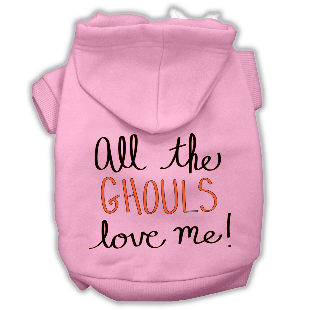 All the Ghouls Screenprint Dog Hoodie Light Pink XXXL(20)
