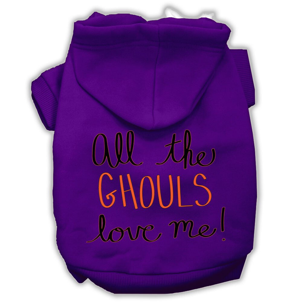 All the Ghouls Screenprint Dog Hoodie Purple M (12)