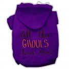 All the Ghouls Screenprint Dog Hoodie Purple XS (8)