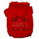 All the Ghouls Screenprint Dog Hoodie Red M (12)