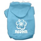 Aloha Flower Screen Print Pet Hoodies Baby Blue Size Lg (14)