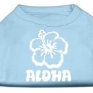 Aloha Flower Screen Print Shirt Baby Blue Sm (10)