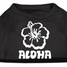 Aloha Flower Screen Print Shirt Black  Lg (14)