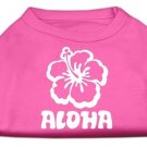 Aloha Flower Screen Print Shirt Bright Pink XS (8)