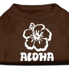 Aloha Flower Screen Print Shirt Brown Med (12)