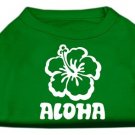 Aloha Flower Screen Print Shirt Green Sm (10)