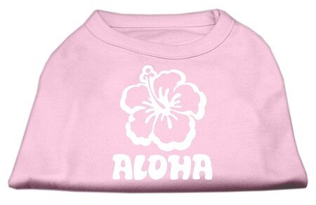 Aloha Flower Screen Print Shirt Light Pink XL (16)