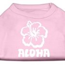 Aloha Flower Screen Print Shirt Light Pink XS (8)