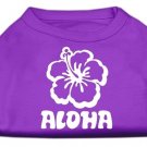 Aloha Flower Screen Print Shirt Purple Med (12)