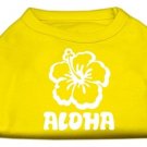 Aloha Flower Screen Print Shirt Yellow Lg (14)