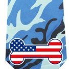 America Bone Flag Screen Print Bandana Blue Camo