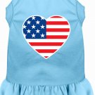 American Flag Heart Screen Print Dress Baby Blue XXXL (20)